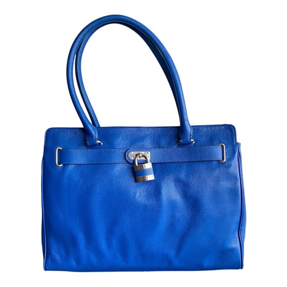 RARE 2010 Danier Leather Chole Tote Bag Cobalt Blue NWT - Picture 1 of 14